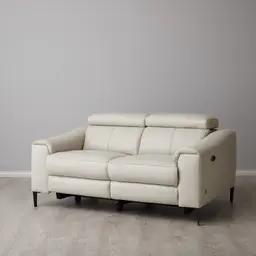 Bruce Cream Leather 2-Seater Electric Recliner 