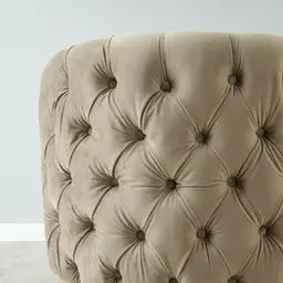 Kelly Beige Velvet Swivel Chair - Gold Leg