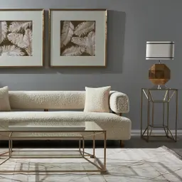 Laila Glass Side Table - Gold Iron Frame 