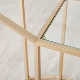 Laila Glass Sideboard - Gold Iron Frame 