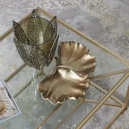 Laila Glass Coffee Table - Gold Iron Frame 