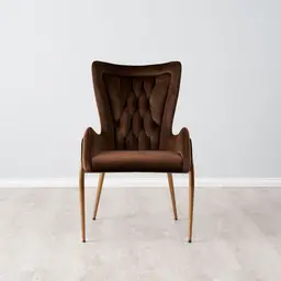 Henry Chocolate Velvet Dining Chair - Brushed Gold Legs