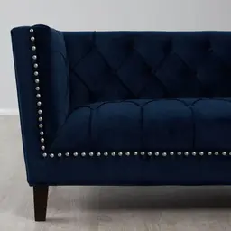 Manuel Navy Blue Velvet 3-Seater Sofa 