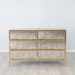 Helena Antique Glass Dresser - Gold Frame