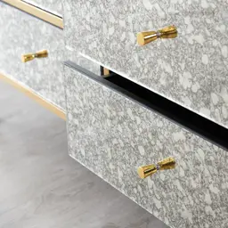 Helena Antique Glass Dresser - Gold Frame