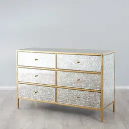 Helena Antique Glass Dresser - Gold Frame
