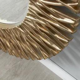 Waverly Antique Gold Round Mirror