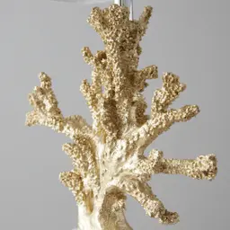 Nicholls Antique Gold Resin Table Lamp - White Linen Lamp Shade