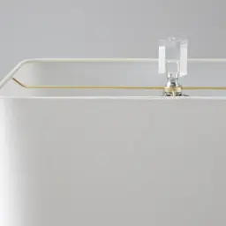 Nicholls Antique Gold Resin Table Lamp - White Linen Lamp Shade