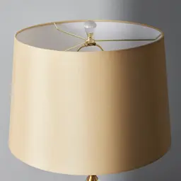 Cadmo Antique Bronze Metal Table Lamp - Yellow Fabric Lamp Shade