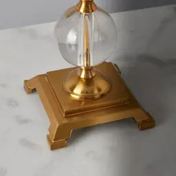 Cadmo Antique Bronze Metal Table Lamp - Yellow Fabric Lamp Shade