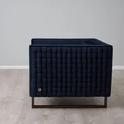 Interwoven Navy Blue Fabric Chair