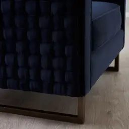 Interwoven Navy Blue Fabric Chair