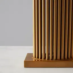 Angus Brushed Bronze Metal Table Lamp - Black Fabric Lamp Shade