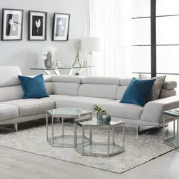 Albany Gainsboro Grey Fabric Left Chaise Lounge