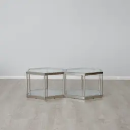 Hexagonal Side Table 35cm - Silver