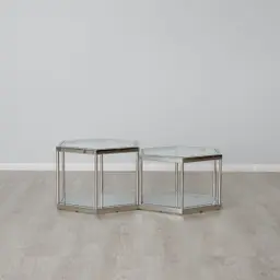 Hexagonal Side Table 35cm - Silver