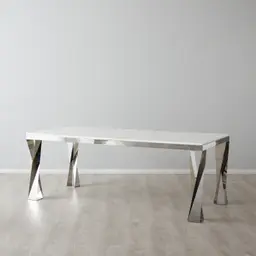 Agnes White Marble Dining Table