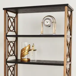 Eugenie Black Wooden Veneer Bookshelf