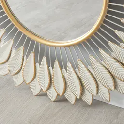Feather Round Mirror 86cm