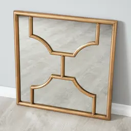 Tessellated Antique Gold Square Mirror 