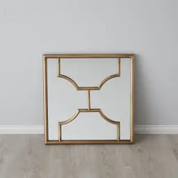 Tessellated Antique Gold Square Mirror 