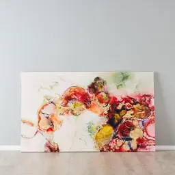 Vermillion Accent Abstract Painting