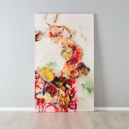 Vermillion Accent Abstract Painting