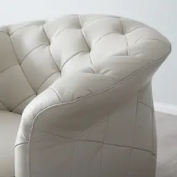 Regal Cream Leather Single Seat Sofa