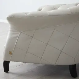 Regal Cream Leather Single Seat Sofa