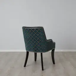 Errol Black Patterned Vegan Leather Dining Chair