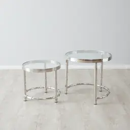 Balmoral II Silver Round Nested Side Tables 