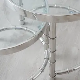 Balmoral II Silver Round Nested Side Tables 