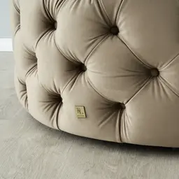 Kelly Beige Velvet Ottoman