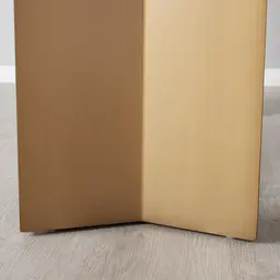 Isla Light Brown Marble Dining Table - Brushed Bronze Legs