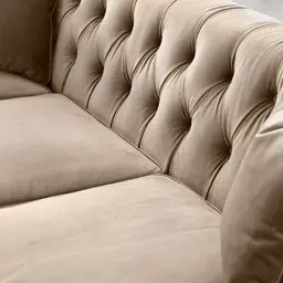 Audrey Beige Velvet Corner Sofa