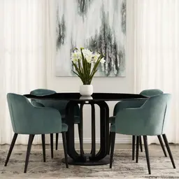 Lillian Black Marble Dining Table