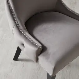 Camille II Pebble Grey Velvet Dining Chair
