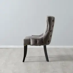Camille II Pebble Grey Velvet Dining Chair
