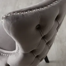 Camille II Pebble Grey Velvet Dining Chair