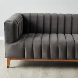Astoria III Charcoal Velvet 3-Seater Sofa 