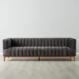 Astoria III Charcoal Velvet 3-Seater Sofa 