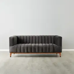 Astoria III Charcoal Velvet 2-Seater Sofa 