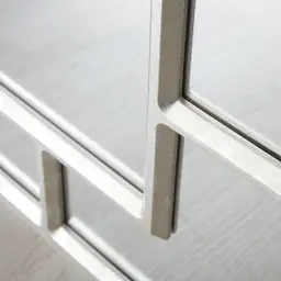 Angular Distressed Silver Square Mirror