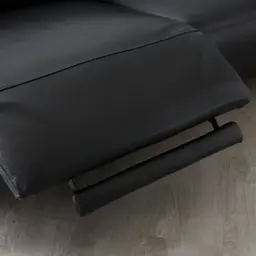 Carolina Black Leather 3-Seater Electric Recliner 