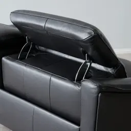Carolina Black Leather 2-Seater Electric Recliner 