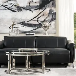 Carolina Black Leather 2-Seater Electric Recliner 