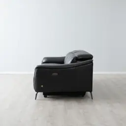Carolina Black Leather 2-Seater Electric Recliner 