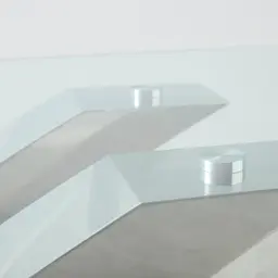 Adair Stainless Steel Dining Table - Glass Top 200cm