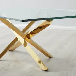 Lola Gold Coffee Table - Glass Top